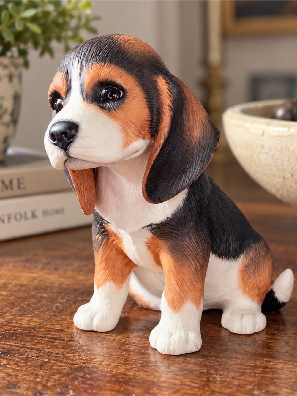 Lenox Beagle Dog Figurine - Tricolor Decorative Pet Statue